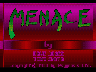 Menace title screen for Amiga